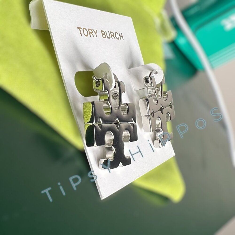 NEW!!  TORY BURCH Icon Hidden Hoop Earrings - Picture 3 of 6